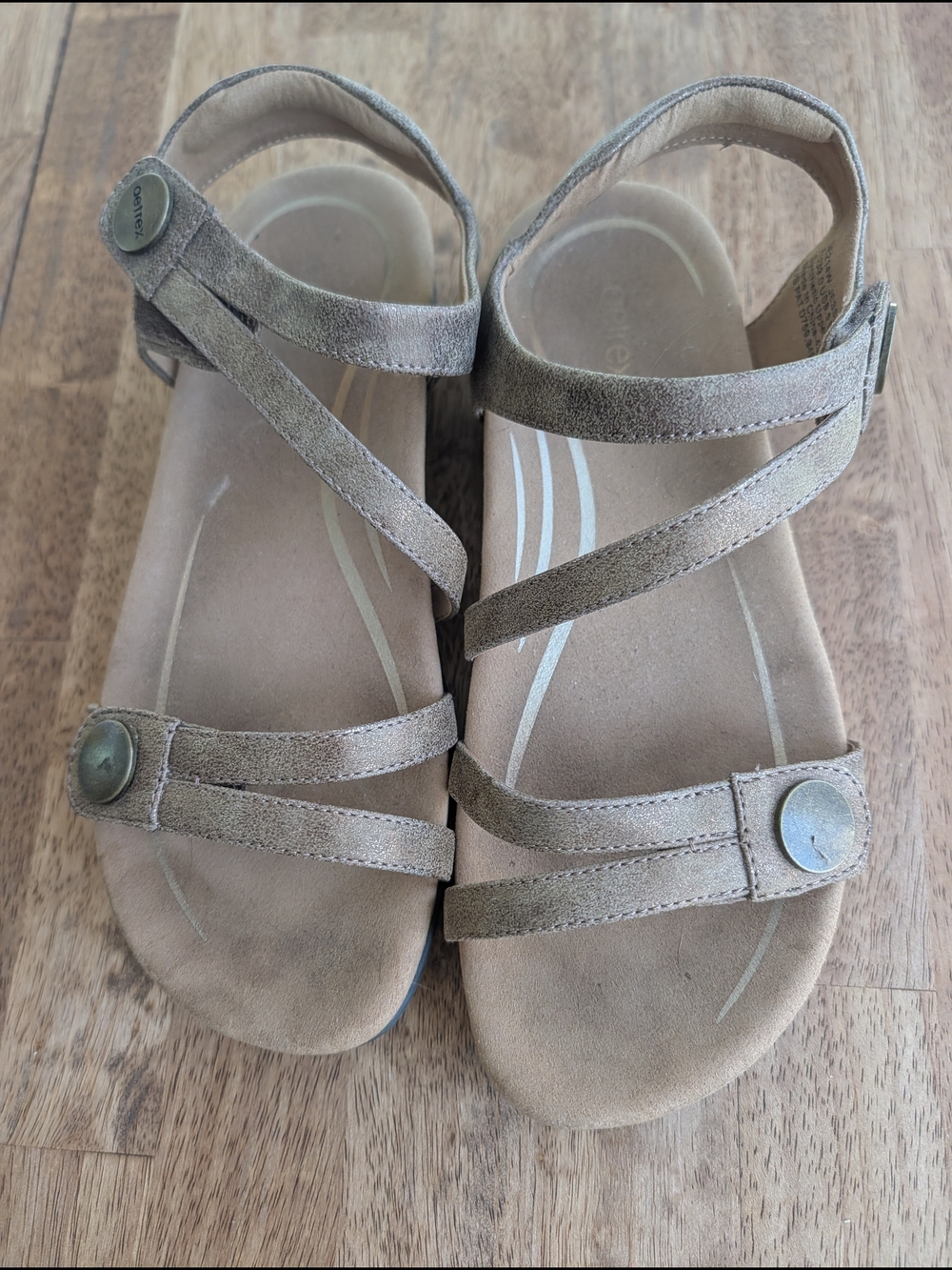 Aetrex Women's Jess Smoke Sandals. Size 39